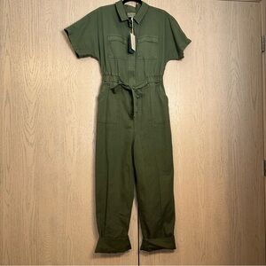 Olive Short Sleeve Boiler Jumpsuit